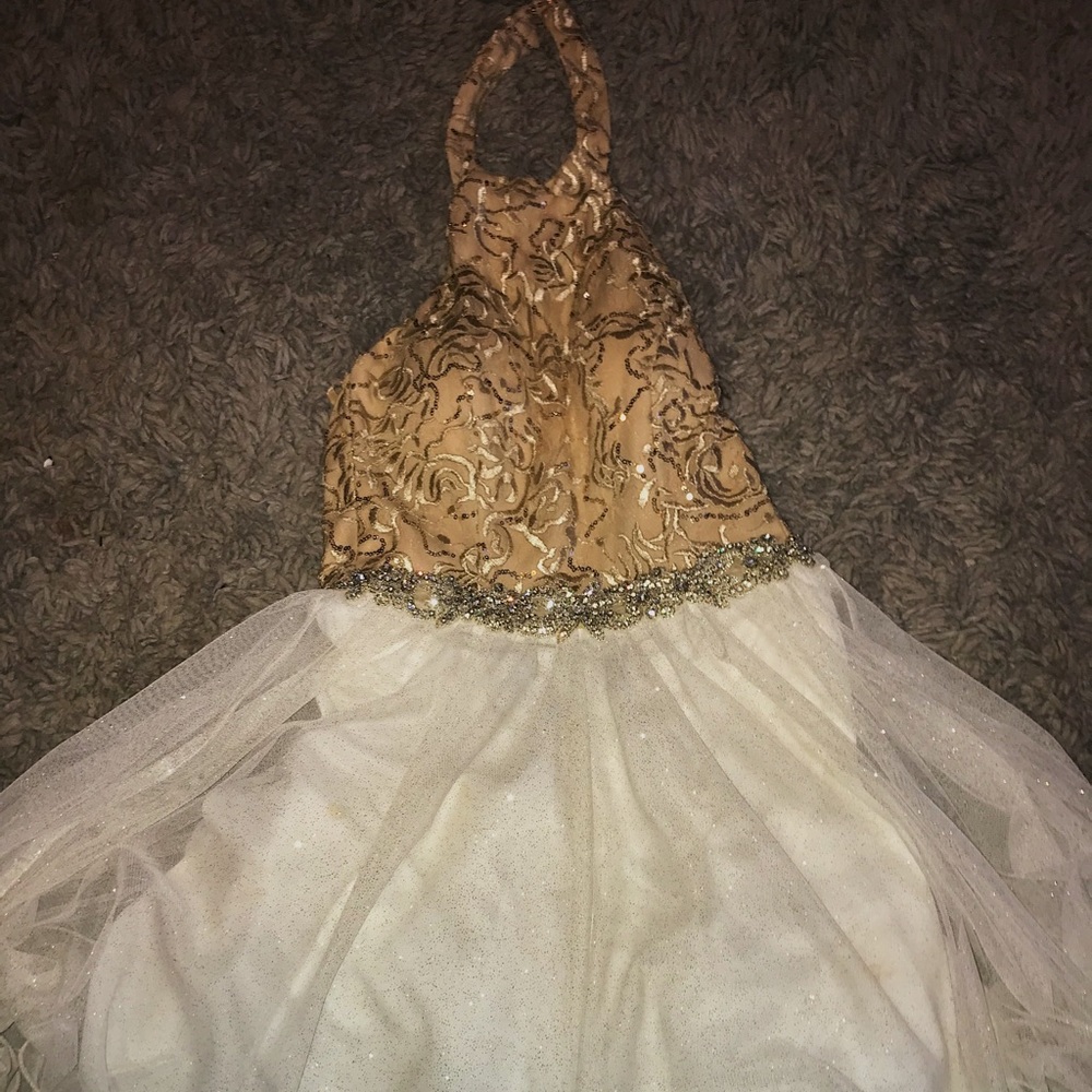 White and gold dress